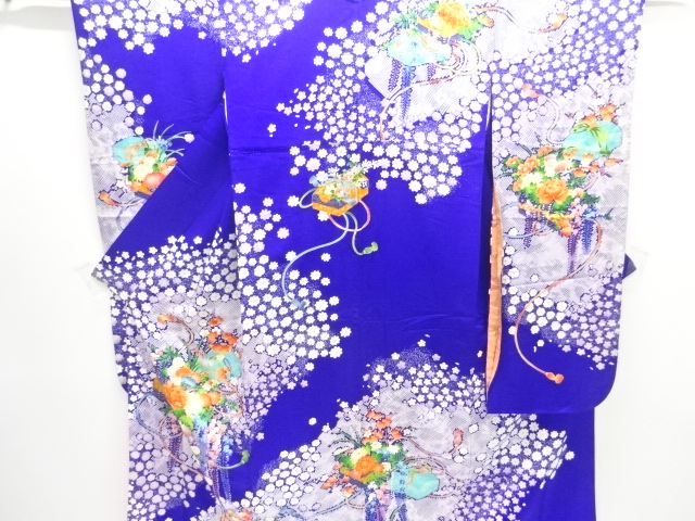 JAPANESE KIMONO / ANTIQUE FURISODE / SILK / FLOWER
